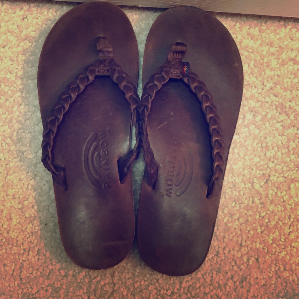 rainbow flip flops